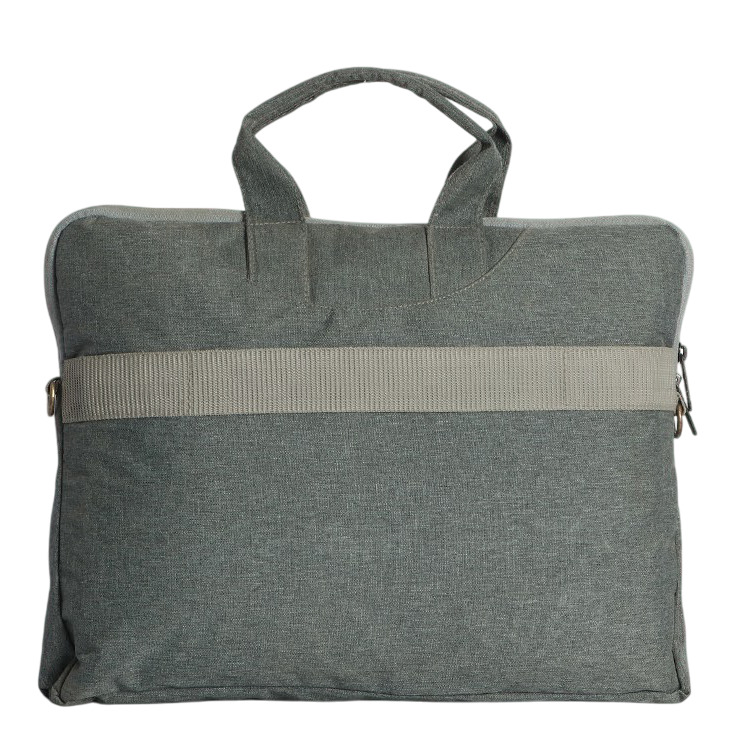 Olive Green Polyester Laptop Bag - Color: Grey