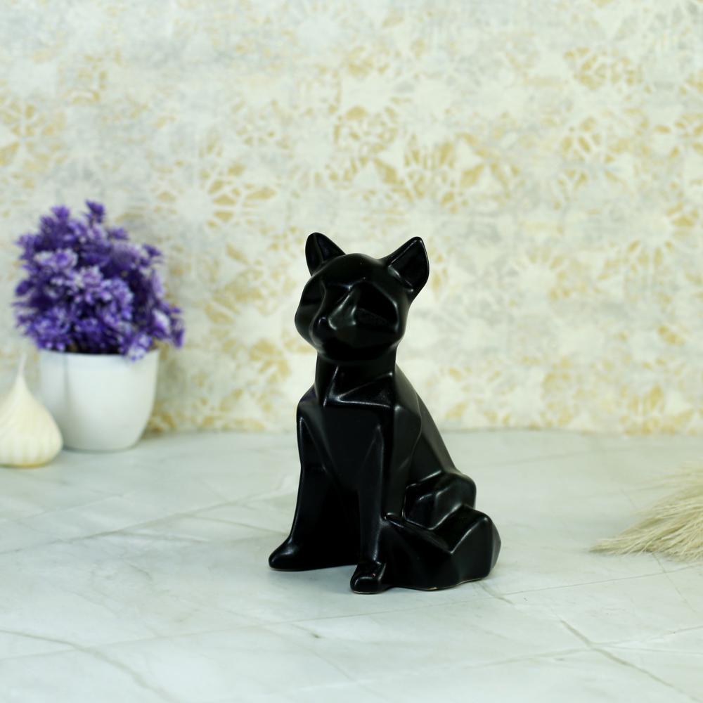 Ceramic Sitting Dog Black