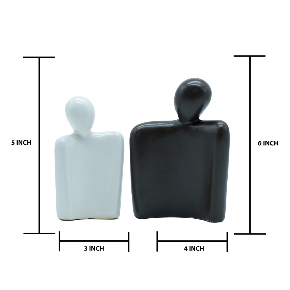 Ceramic Couple Set Of 2 White & Black