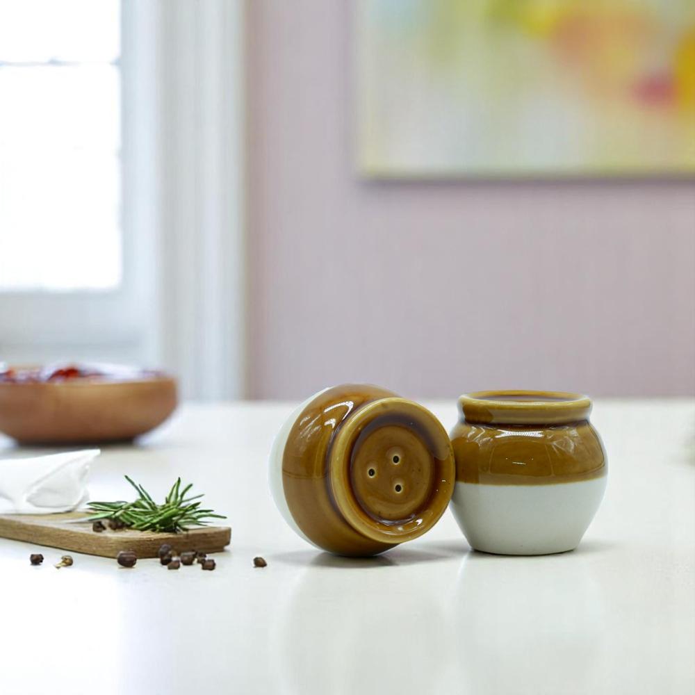 Ceramic Salt and Pepper Matki Shape