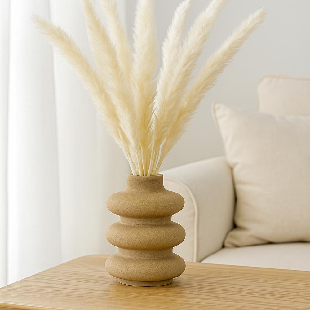 Ceramic Round Shape Insulator Vase Brown