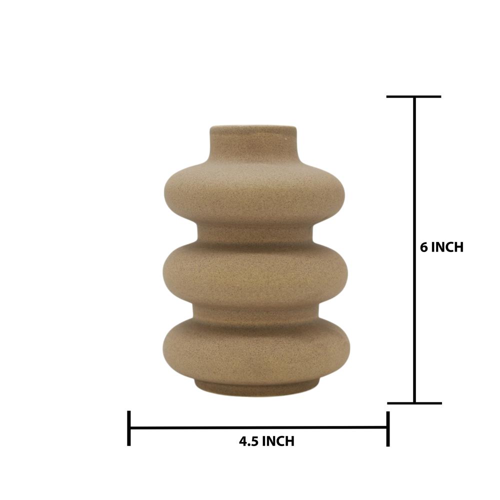 Ceramic Round Shape Insulator Vase Brown