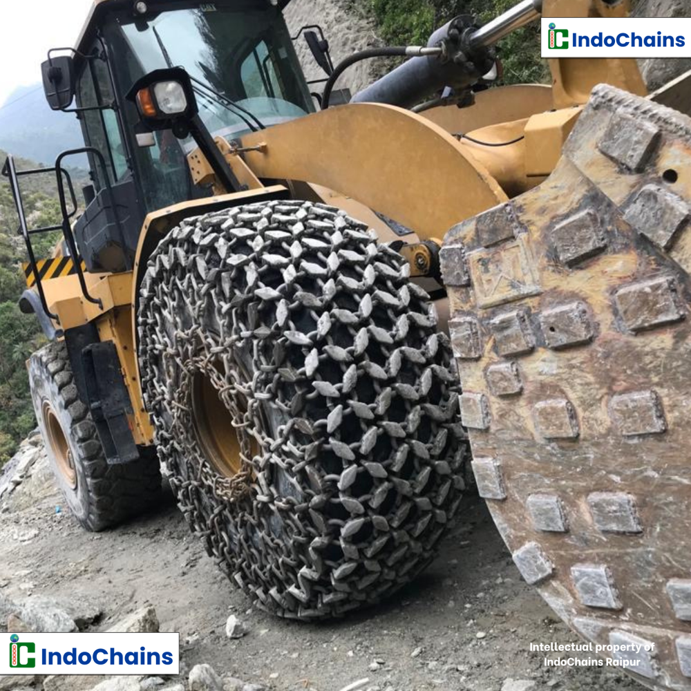 Tyre Protection Chains For Mining & Construction Vehicles - Color: Black
