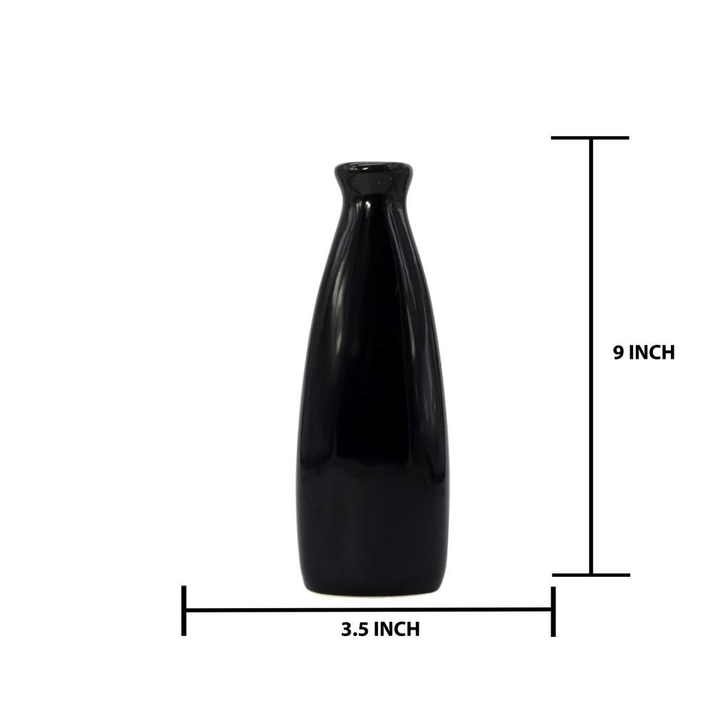 Ceramic Bottle  Flower Vase Black