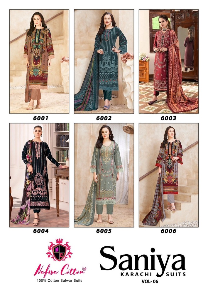 Nafisa Saniya Vol-6  Karachi Dress Material