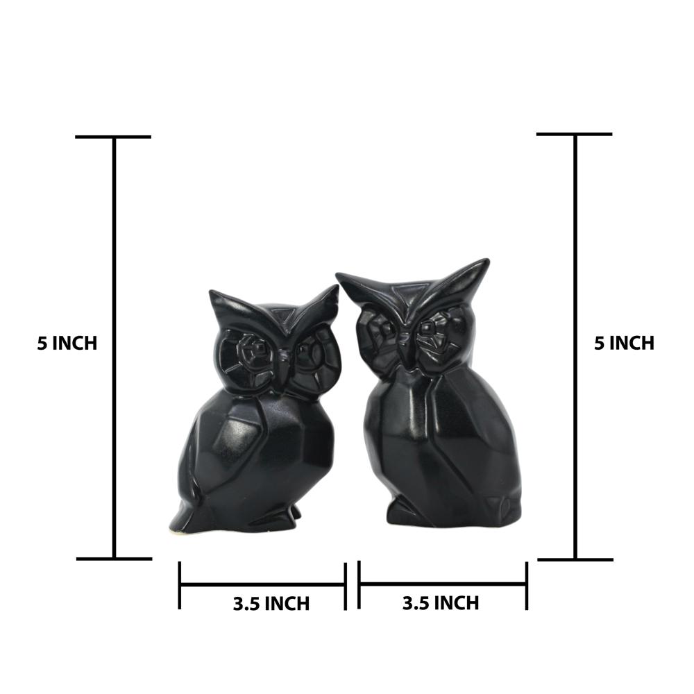 Ceramic Owl Set of 2 Black