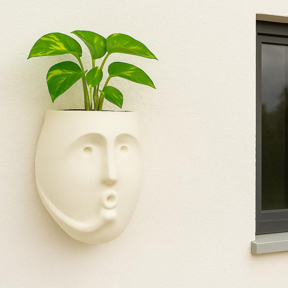 Ceramic Round Face Planter White