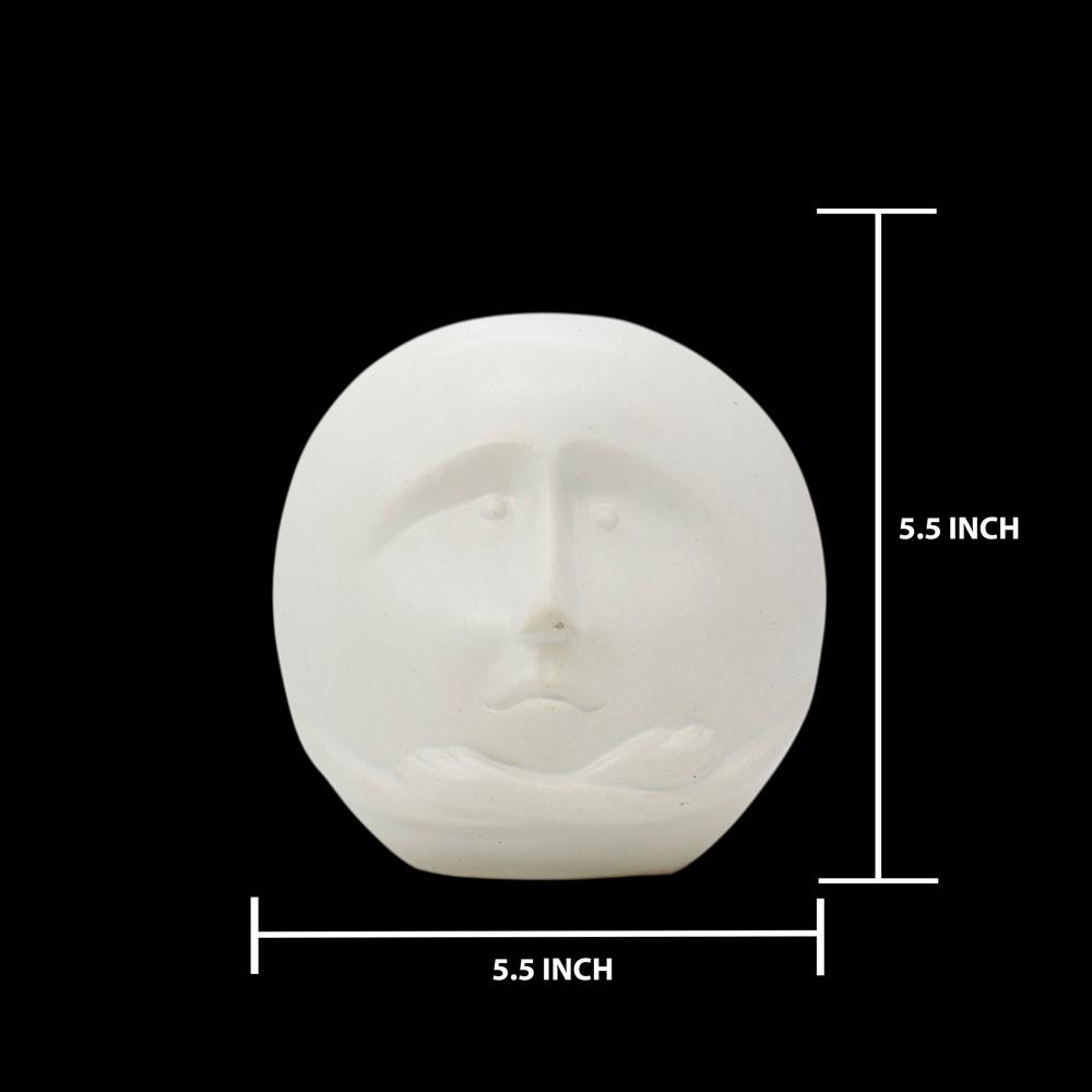 Ceramic Round Face Planter White - Feature: Washable