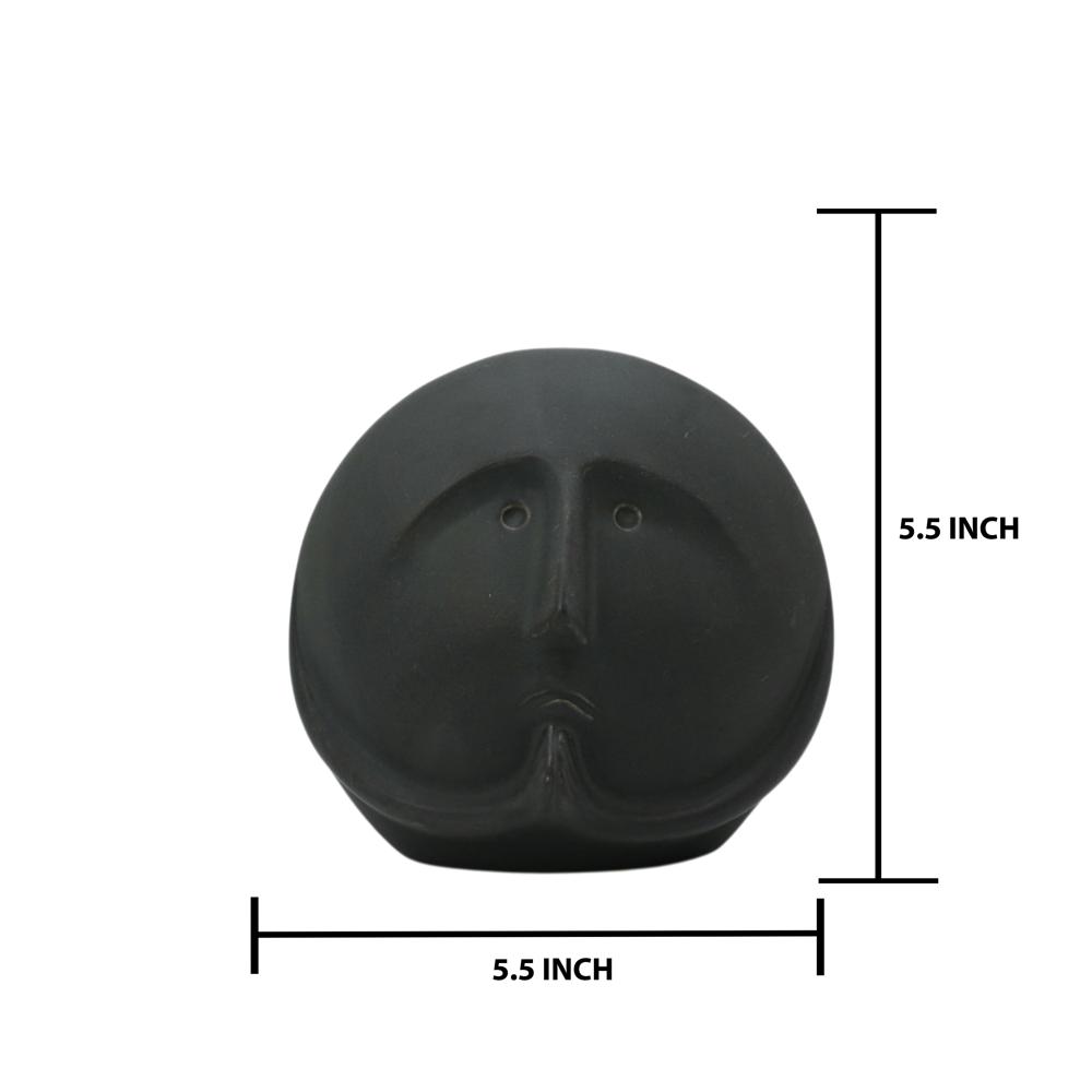 Ceramic Round Face Planter Black