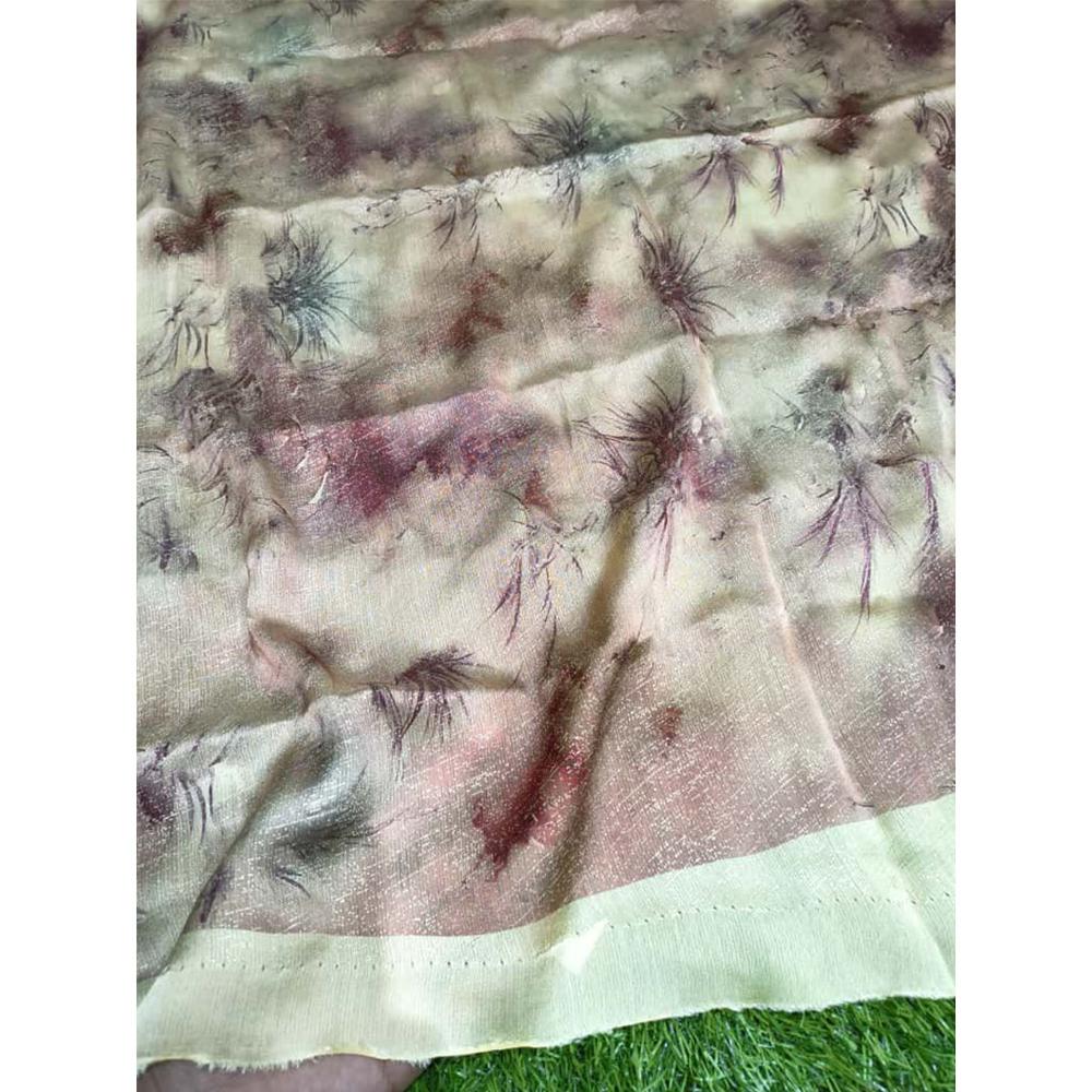 Poly Satin Georgette Digital Printed Fabric With Smoke Work 44 Width