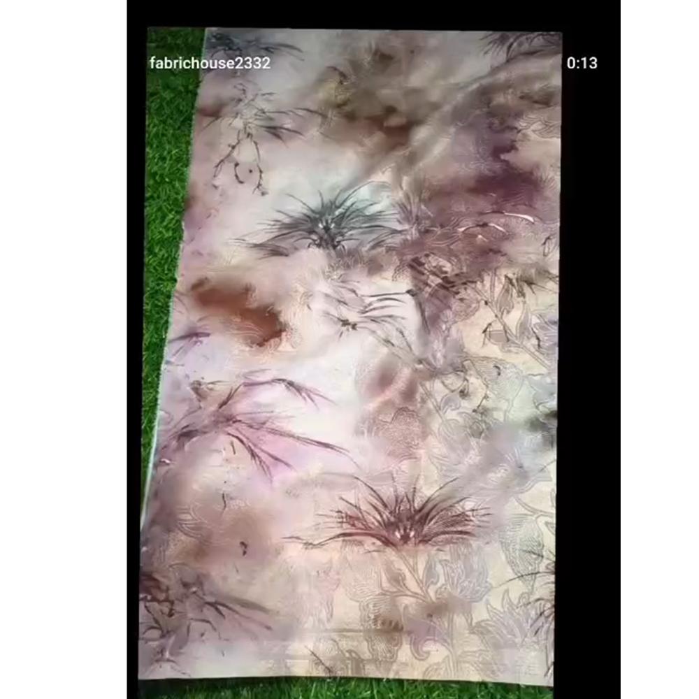 Poly Satin Georgette Digital Printed Fabric with Smoke Work 44