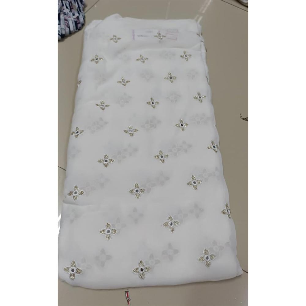 Pure Viscose Georgette Fabric with Mirror & Sequin Work 44