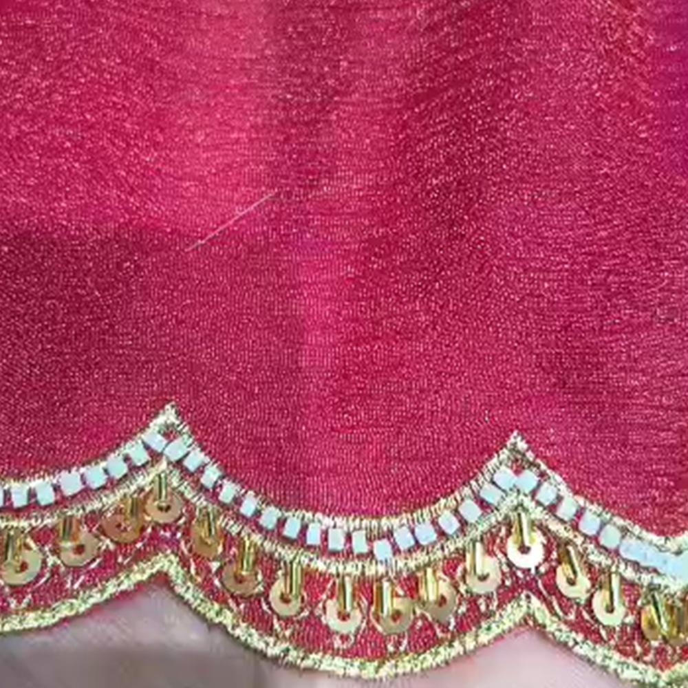 Pure Viscose Tissue Crush Fabric with Hand Moti Embroidery 44