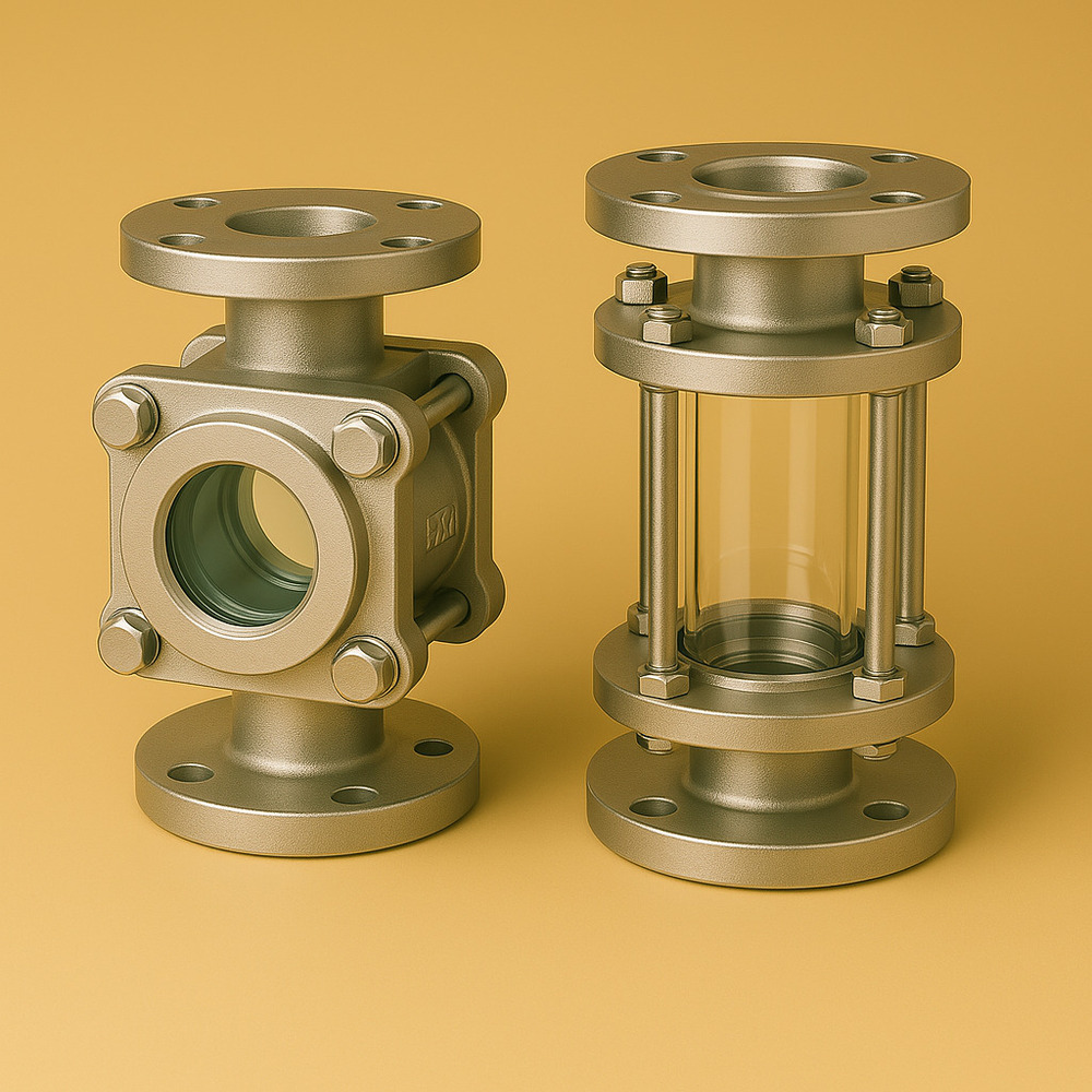 Double Window Full View Sight Glass - Color: Transparent