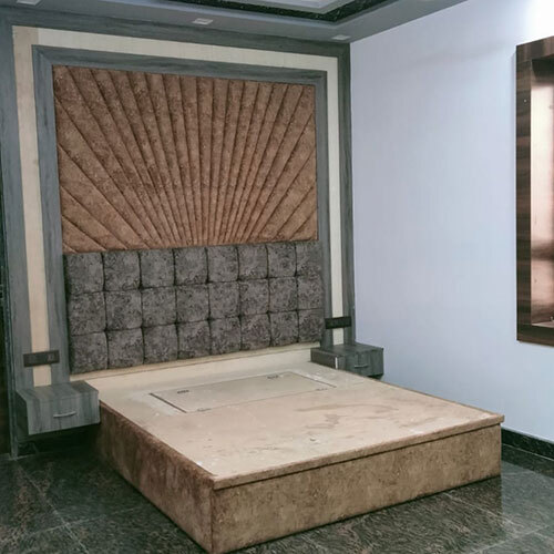 King Size Wooden Bed - Color: Grey