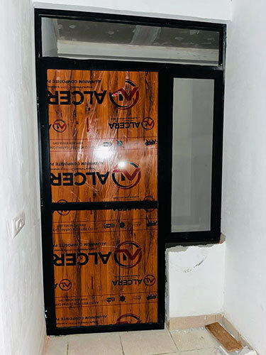 Wooden Door With Window - Color: Black
