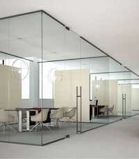 Toughened Glass Office Partition - Color: Transparent