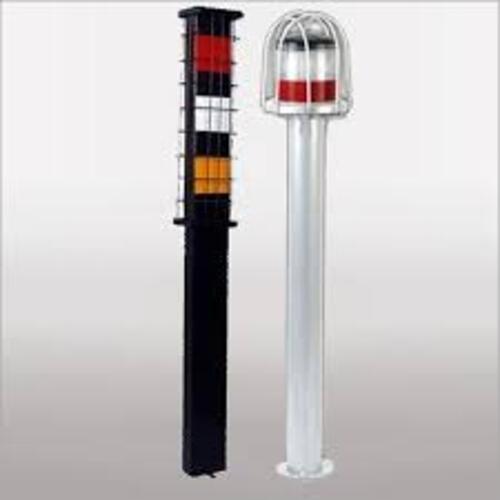 Solar Road Delineator - Abs And Metal, 16.5 Inch Height X 9 Cm Diameter, White Color - Manual Function, Solar Powered, Road Safety Profile Recorder