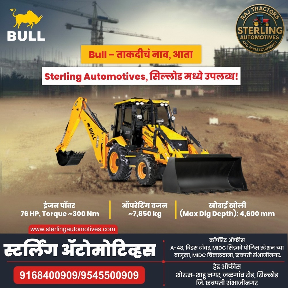 Bull Hd 76 Backhoe Loader - Color: Yellow
