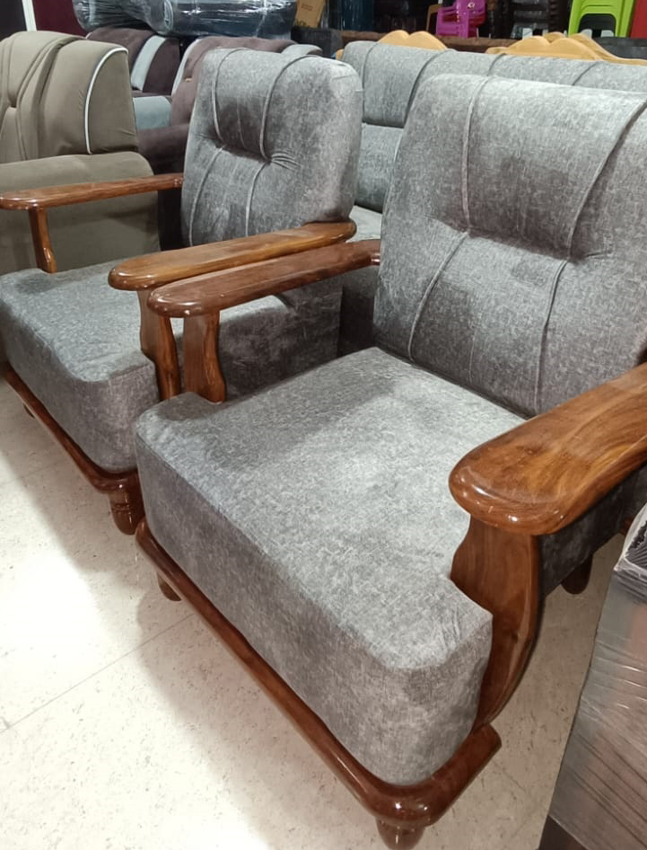 MH One Sheesham Wood Golden Sofa Set