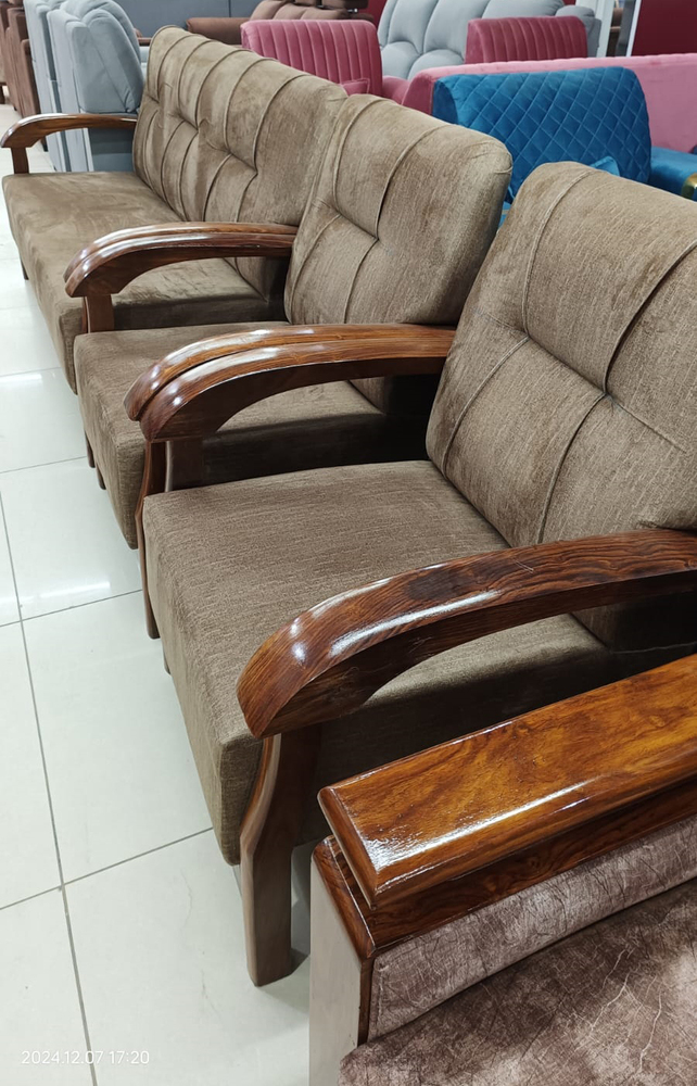 RH One Pure Sheesham Wood Round Handle Sofa Set