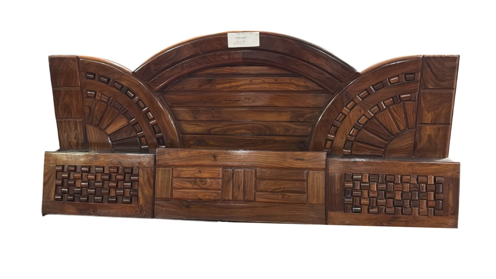 Golden Modal Bed Full Sheesham Wood Headboard