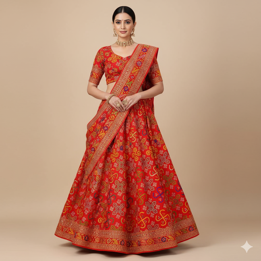 Bandhej Digital Printed fabric