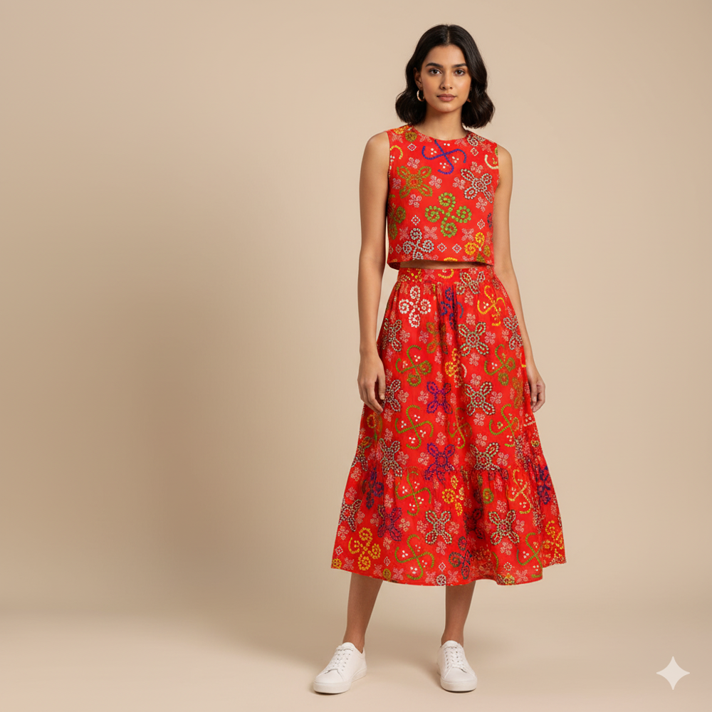 Bandhej Digital Printed fabric