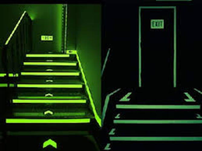 Glow In Dark Signage - Different Sizes | Industrial Black And Green, Waterproof Design For Enhanced Visibility