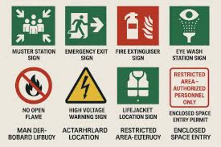 Marine Signage - Acp Material, Customised Size, Customised Color | Industrial Application, Tailored Display Function, Customised Frame