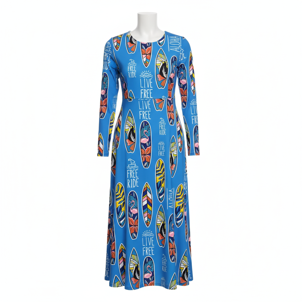 Digital Printed Tissue Gold Fabric - Color: Blue