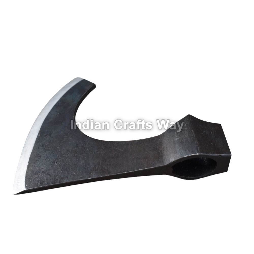 Hand Forged Medieval Iron Axe - Color: Black