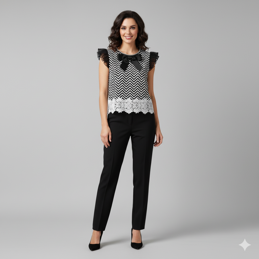 digital geometric printed fabric, Black