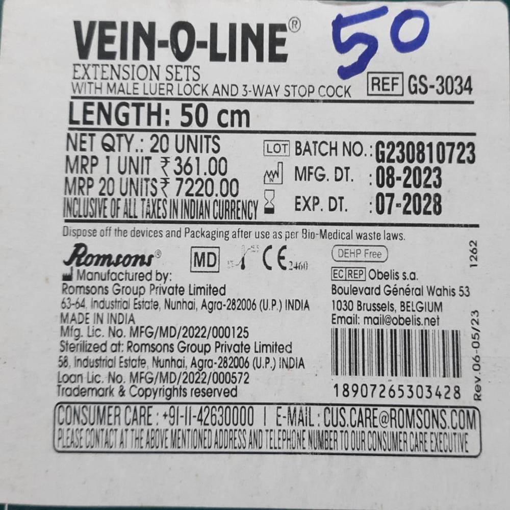 EXTENSION SET VEIN-O-LINE 50