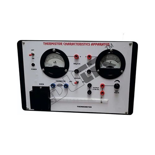 THERMISTOR CHARACTERISTICS APPARATUS WITH BAKELITE PANEL & ROUND METERS