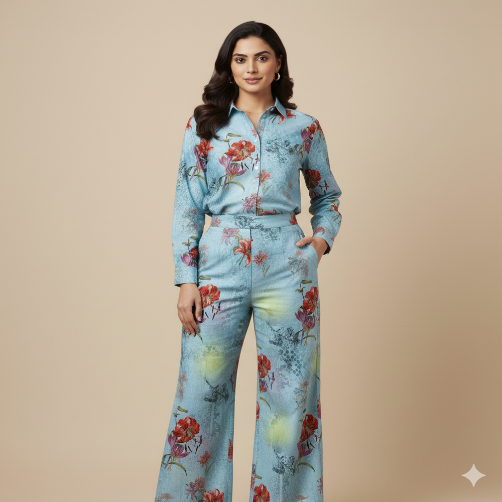 Floral Print Fabric, Digital Prints, Multicolour