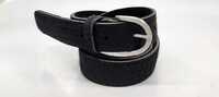 3.2Cm Black Hair On Jeans Belt - Belt Type: Leather