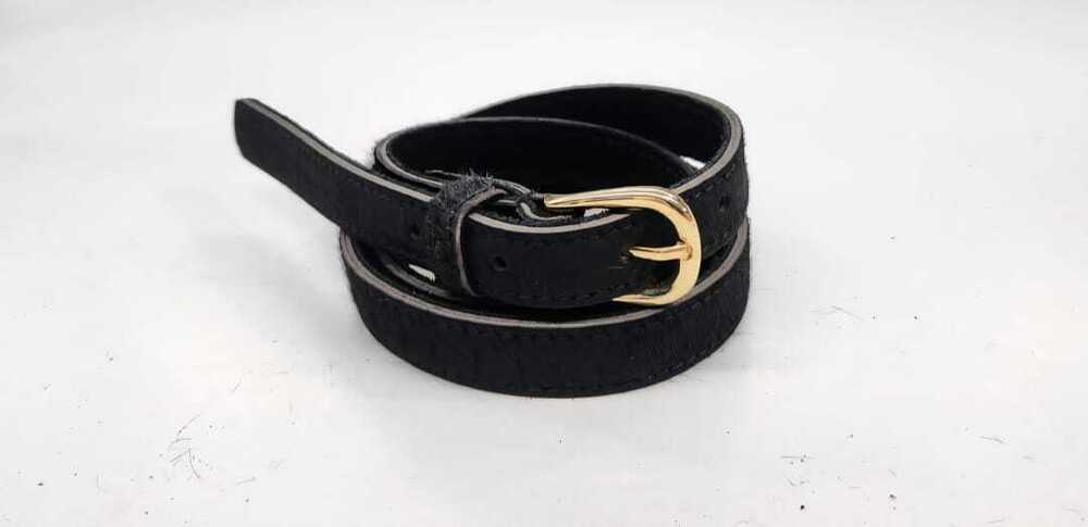 2Cm Black Color Leather Belt - Feature: Durable