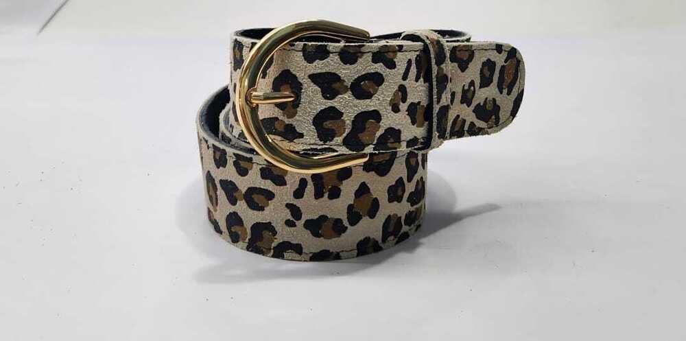 3.2Cm Leopard Belt - Belt Type: Leather