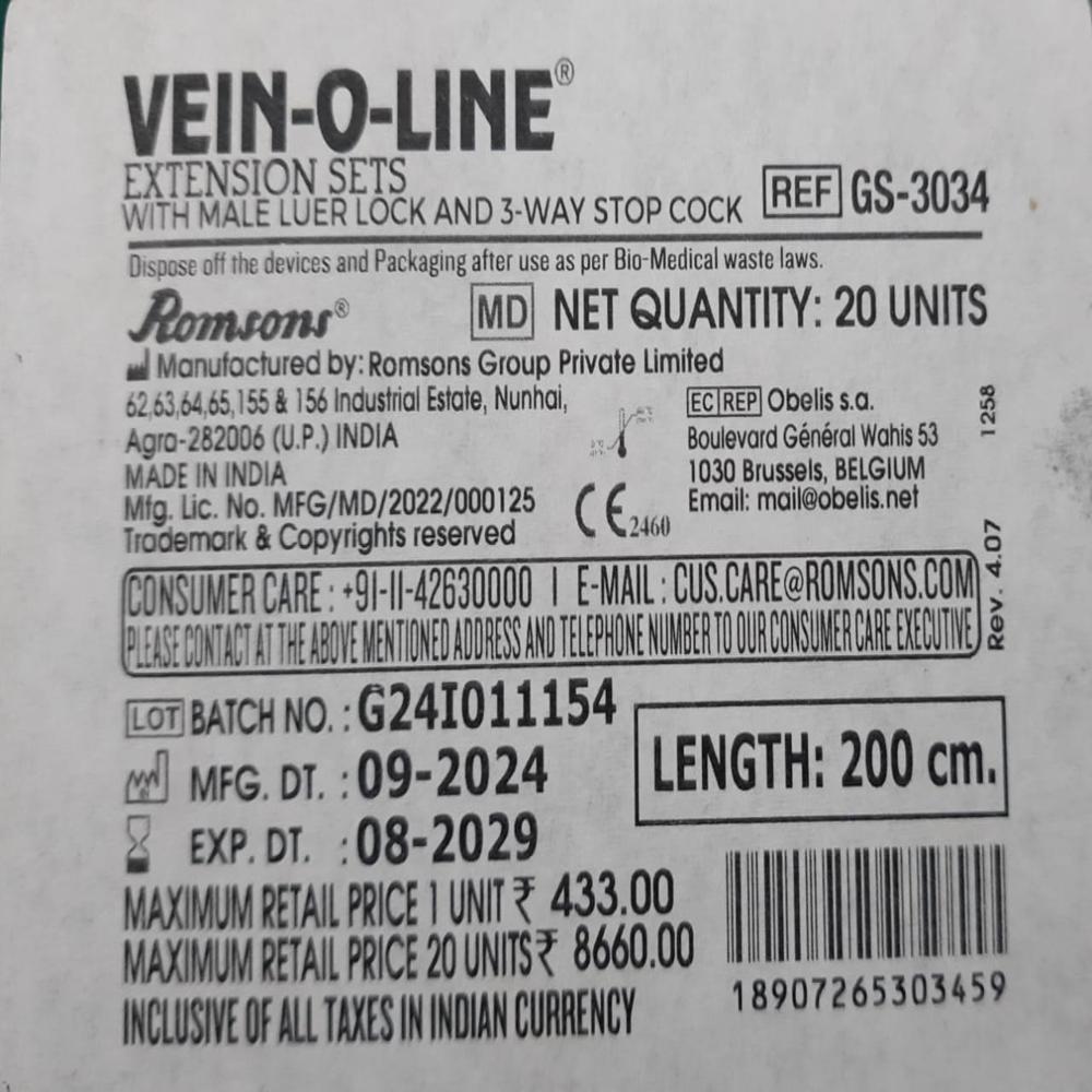 EXTENSION SET VEIN O LINE 200 CM