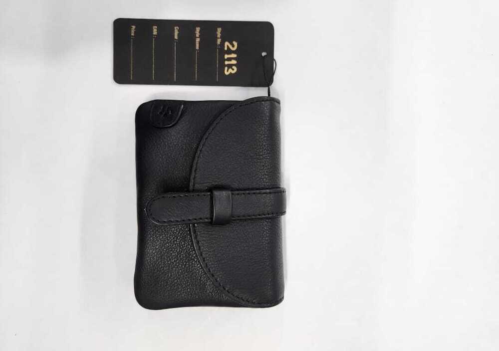 Black Color Hand Pouch - Design: Plain