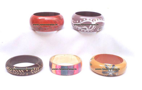 Orange Wooden Bangles