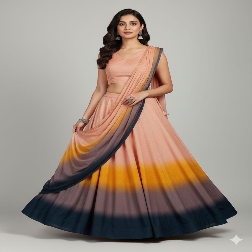 Viscose Color Gradient Fabric