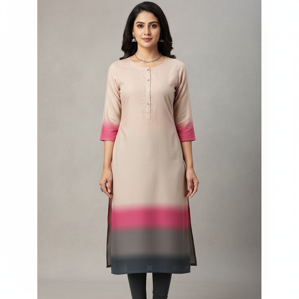 Viscose pink  Color Gradient Fabric