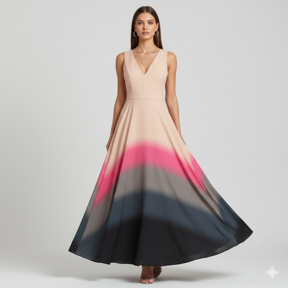 Viscose pink  Color Gradient Fabric