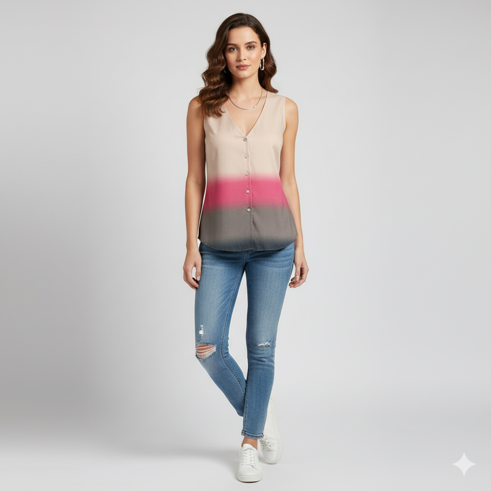 Viscose pink  Color Gradient Fabric