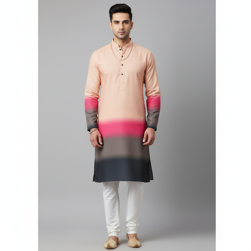 Viscose pink  Color Gradient Fabric