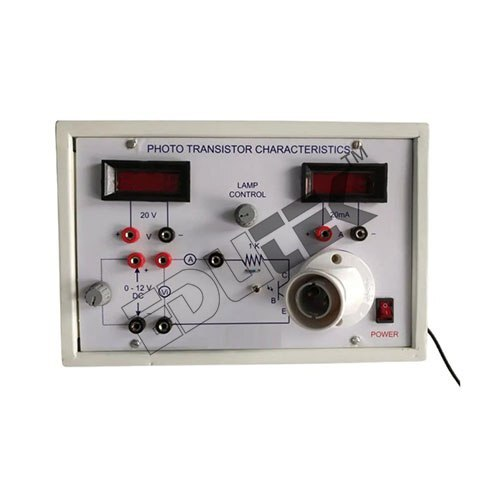 PHOTO TRANSISTOR CHARACTERISTICS APPARATUS WITH ALUMINUM PANEL & DIGITAL PANEL METERS
