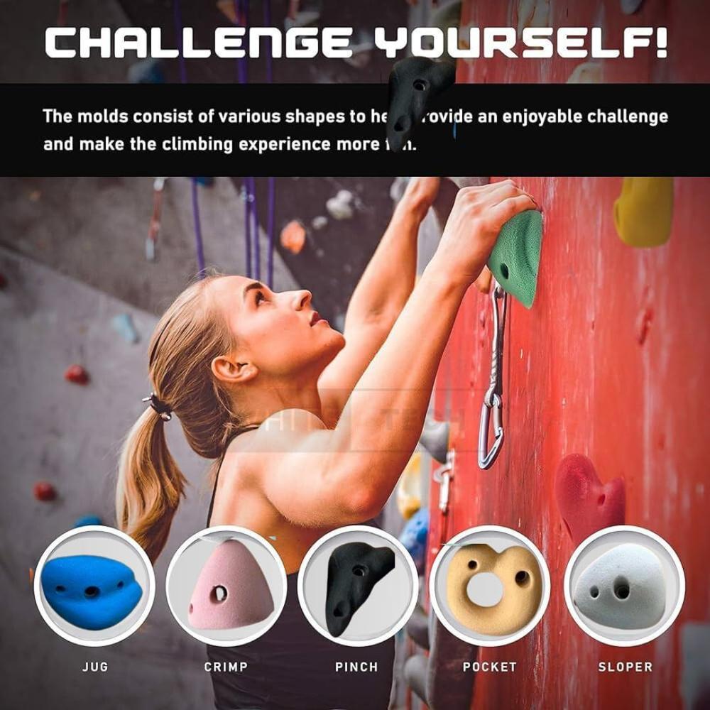 White Tech Premium Rock Climbing Holds (Pack Of 30) Hardware Kit 