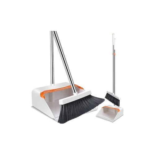 Lobby Dust Pan With Broom Set - Color: White